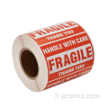 Etichette di adesivi fragili Avvertimento adesivo fragile per la spedizione